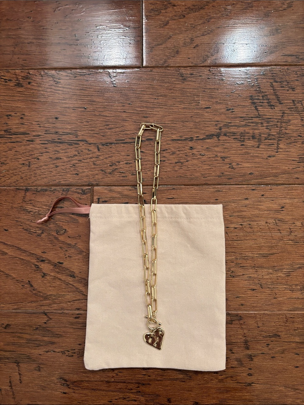 Gold Heart Pendant Chain Necklace - Women Jewelry